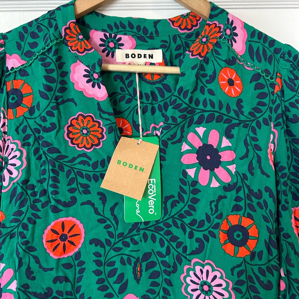 Boden Green Floral Maxi Dress NWT